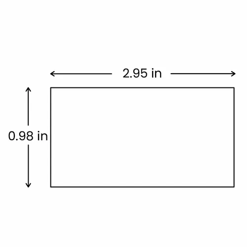 0.98 x 2.95 in